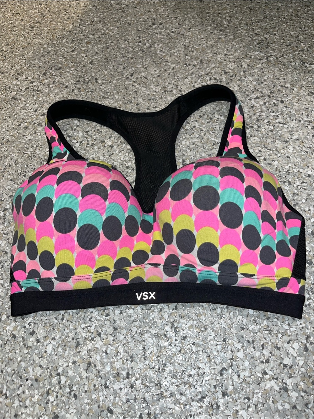 Victoria's Secret VSX Multicolor Dot Racerback Sports Bra